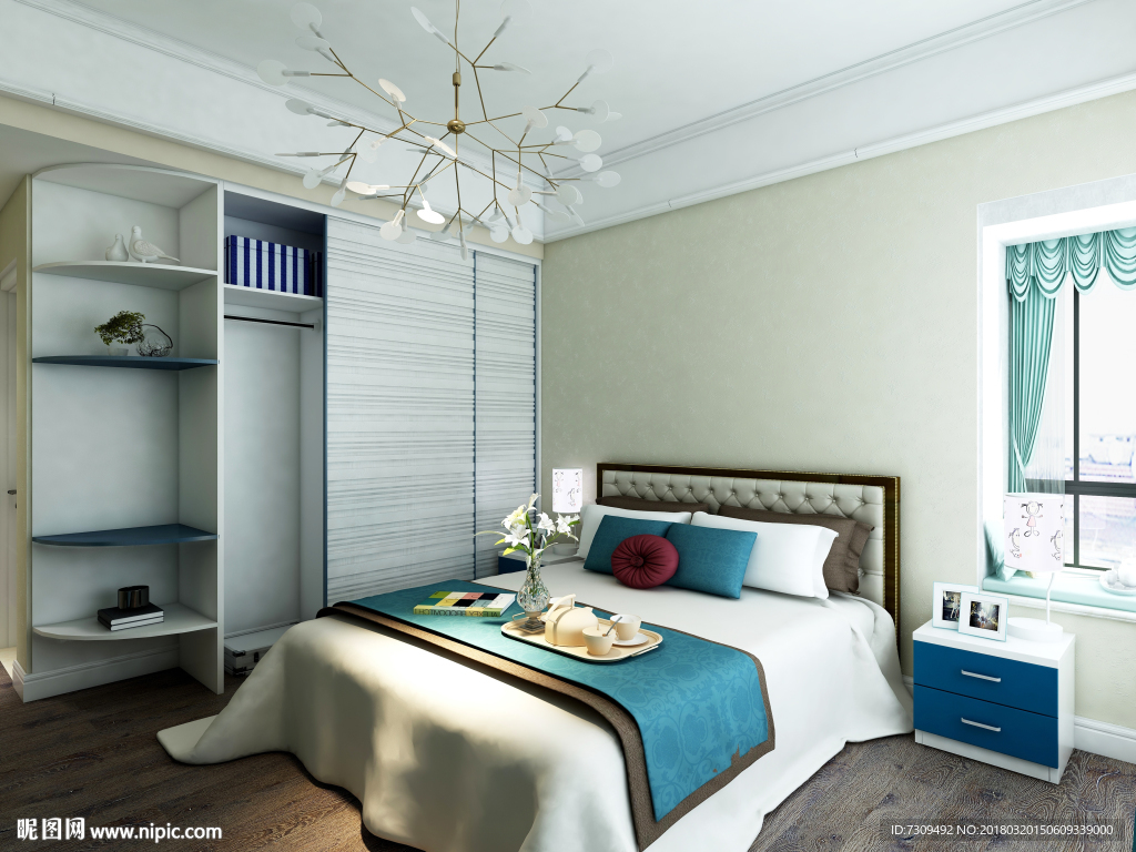 地中海风格卧室装修效果图