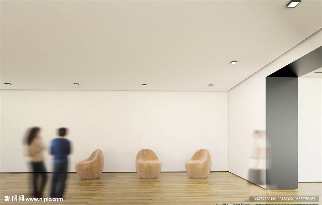 室内展览墙体效果图样机