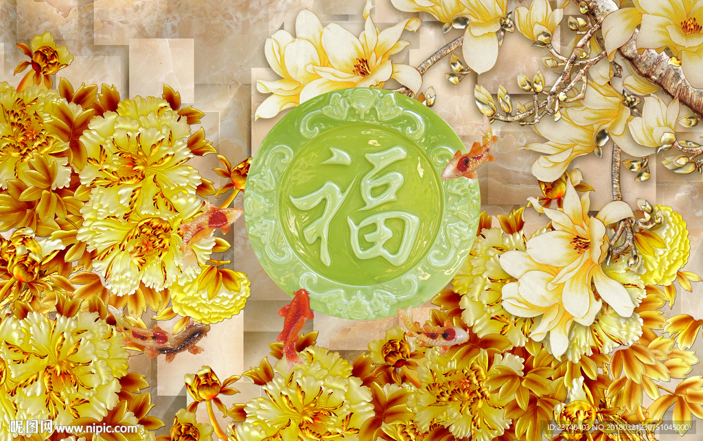 彩雕背景墙