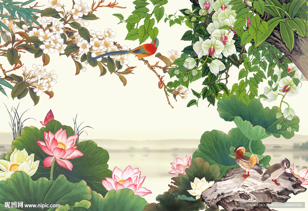 花鸟背景墙