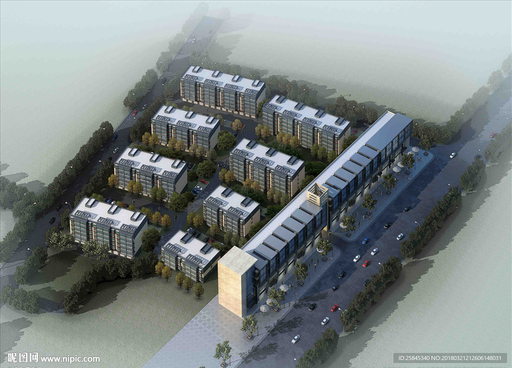 小洋房建筑景观图