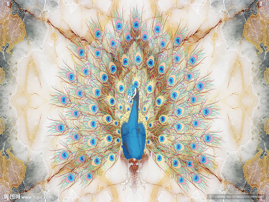 孔雀开屏大理石纹