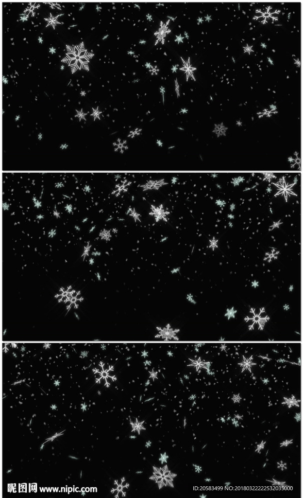 4K雪花飘落背景视频