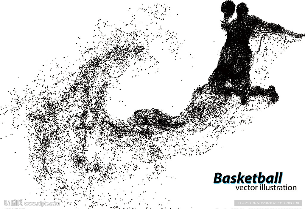 篮球创意粒子人物设计