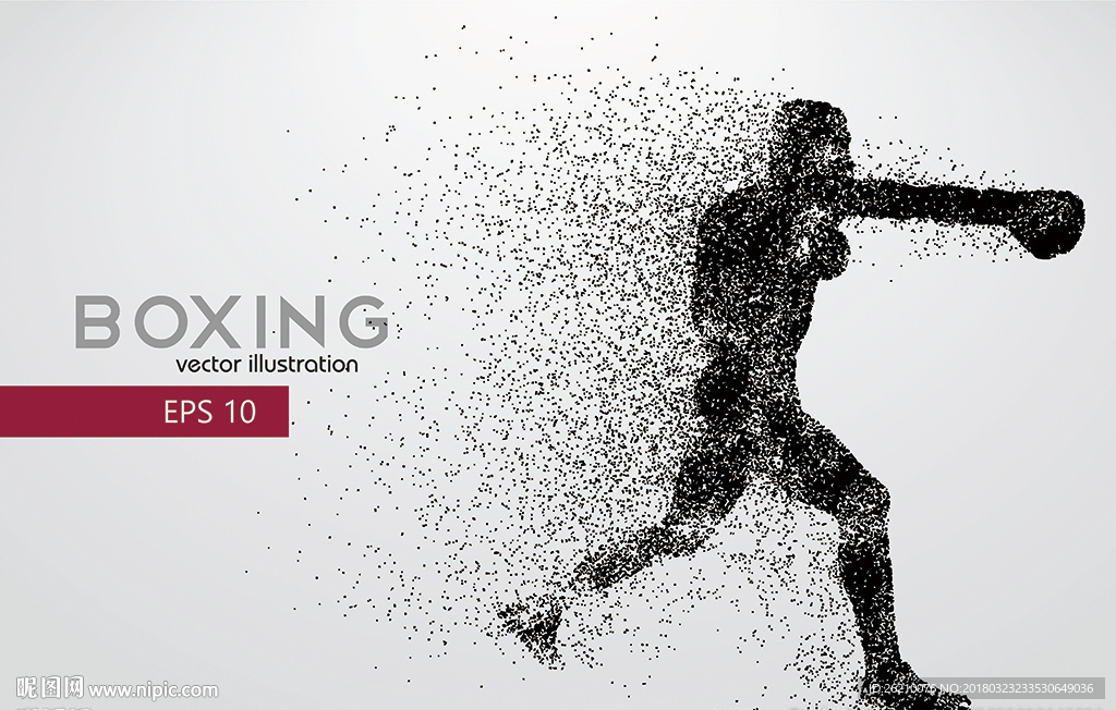 拳击创意矢量粒子人物设计
