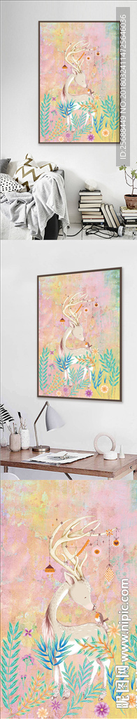 文艺清新水彩动植物装饰画