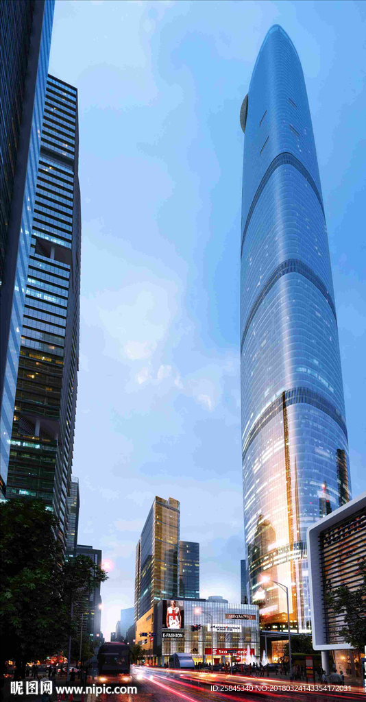 夜景公建建筑图