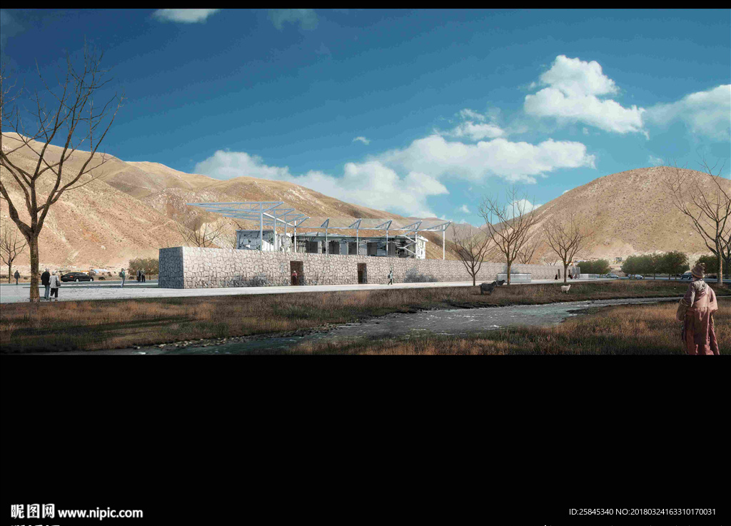 沙漠蓝天白云图