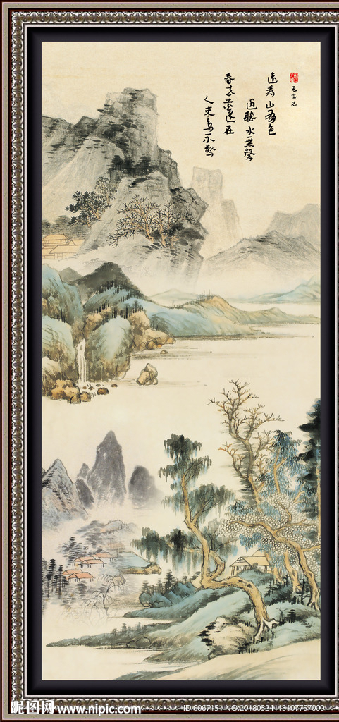 竖幅山水画