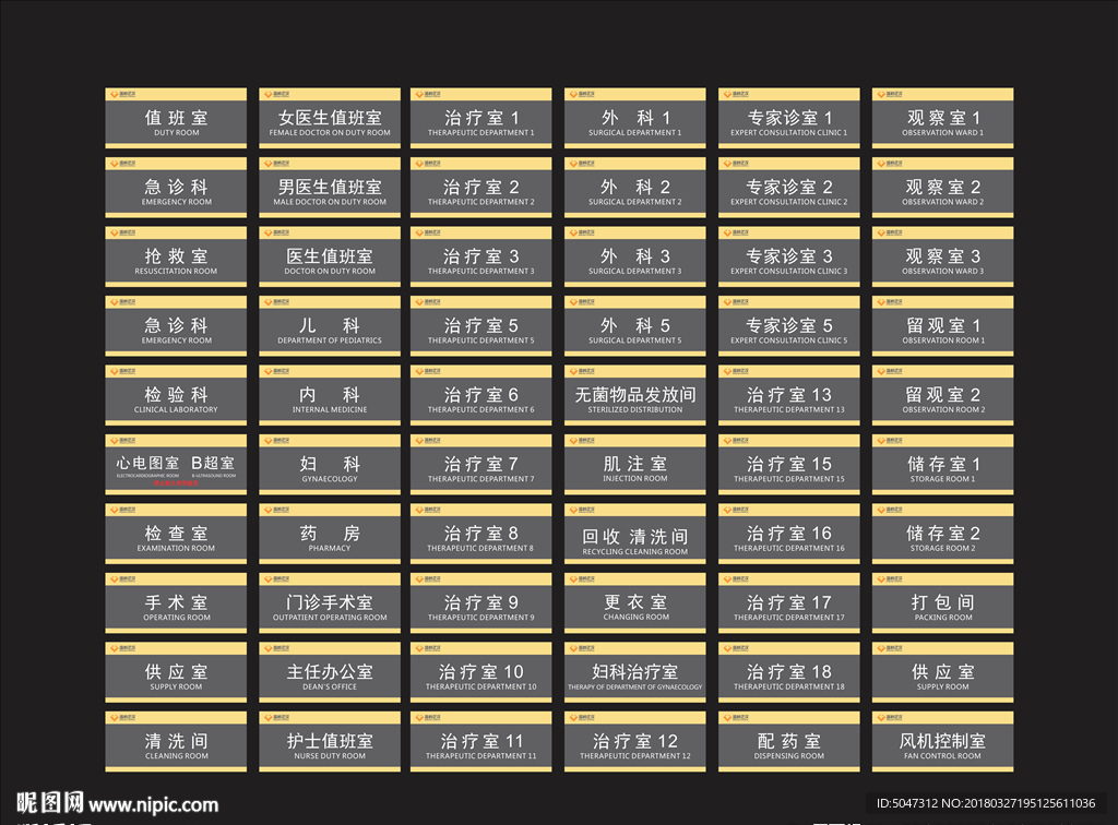 医院科室牌