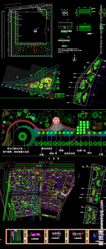 园林道路观景CAD施工图