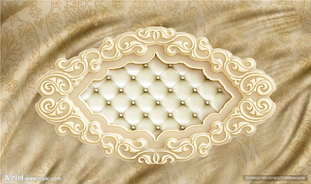 欧式花纹背景墙壁画