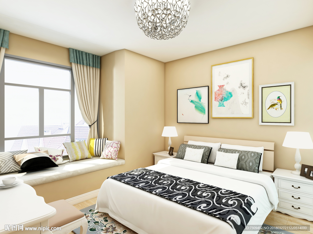 田园风格卧室装修效果图