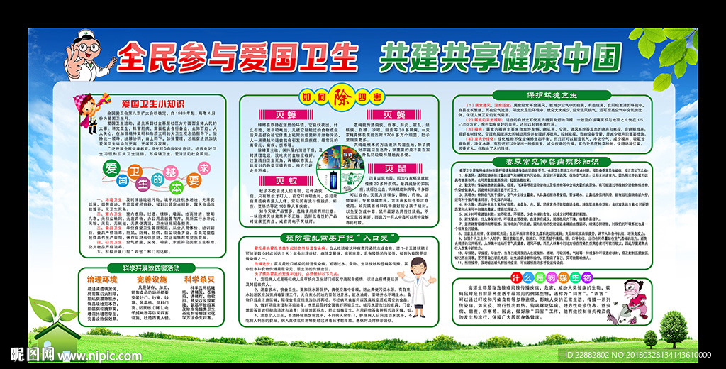 2018爱国卫生月宣传展板