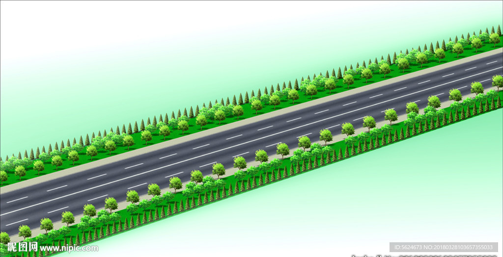 道路绿化效果图