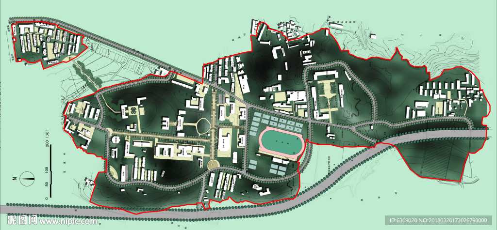 学校鸟瞰图