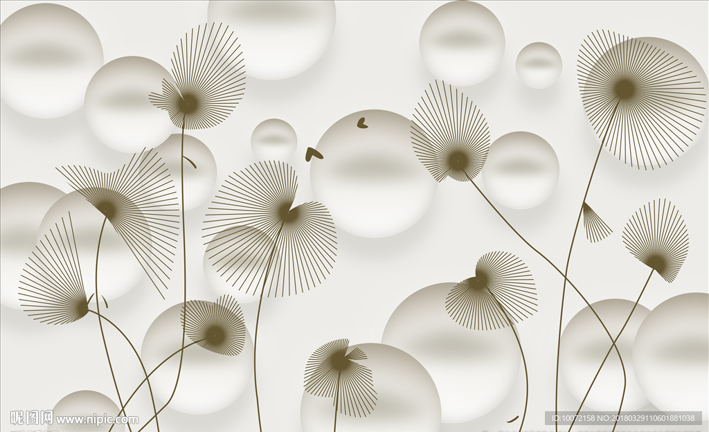 简约蒲公英背景墙