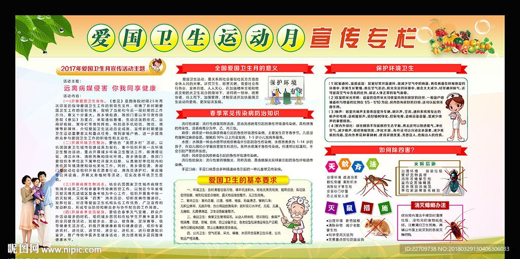 2018爱国卫生月展板
