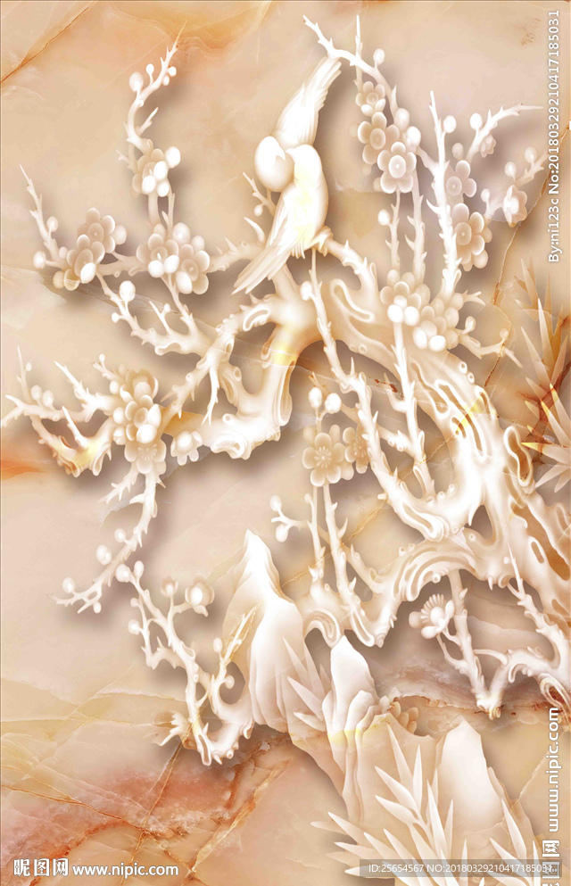 花鸟大理石玄关