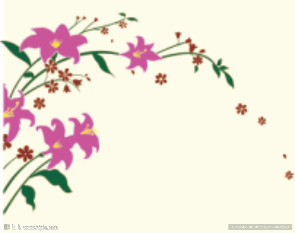 硅藻泥图案  百合花 电视墙
