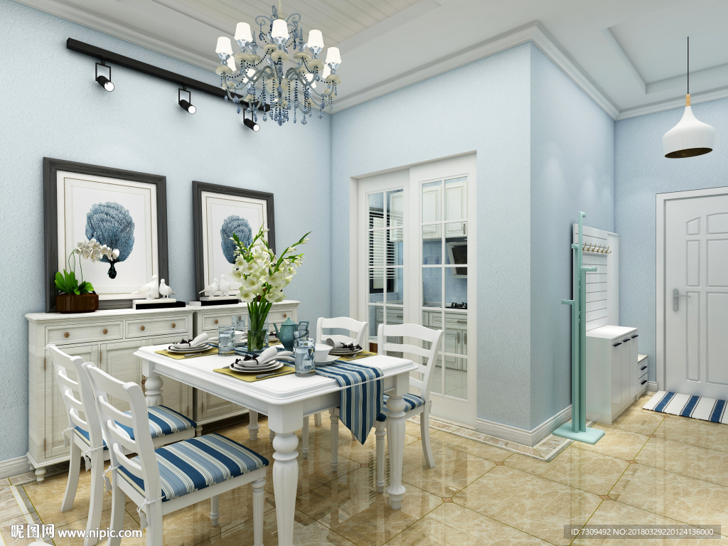 北欧清新客餐厅装修效果图