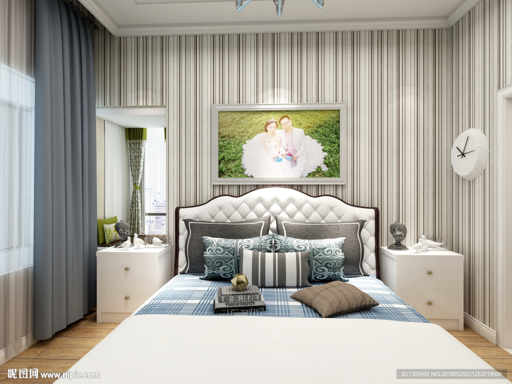 清新家居北欧风格卧室装修效果图