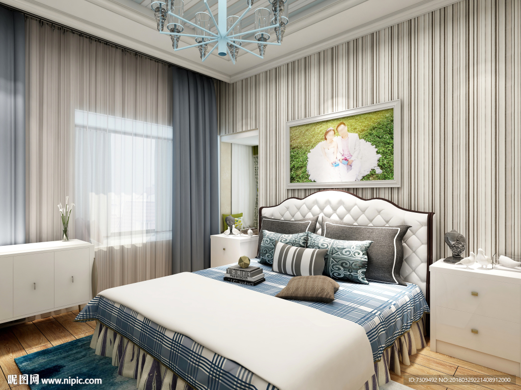 清新北欧风格家居卧室装修效果图