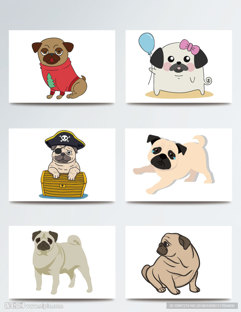 狗年素材AI设计狗狗元素可爱小