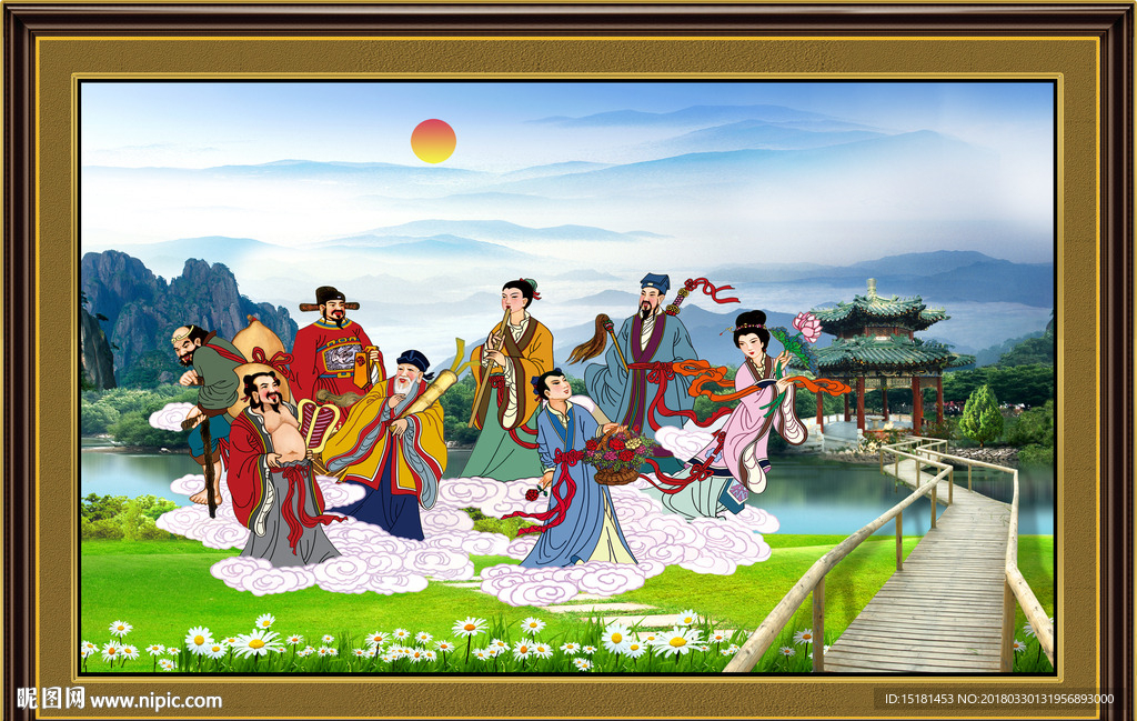 八仙风景画
