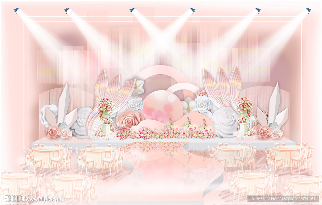 粉色婚礼效果图