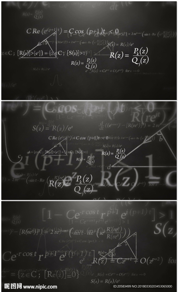 黑色数学公式背景视频