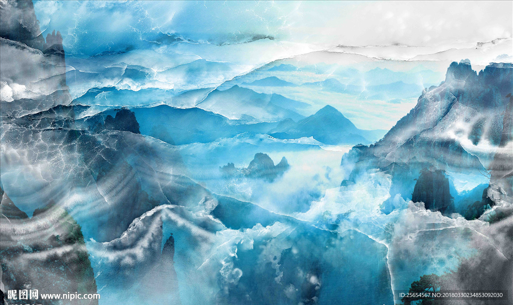 石纹山水背景墙