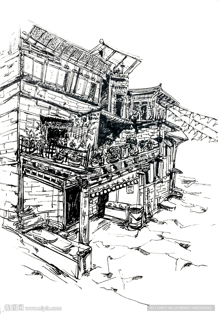 速写建筑手绘