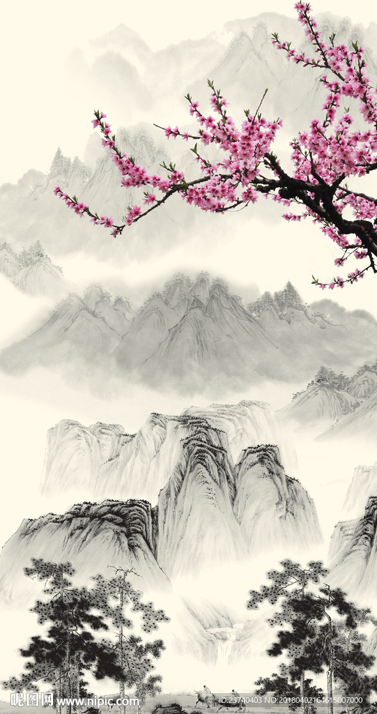 国画水墨玄关