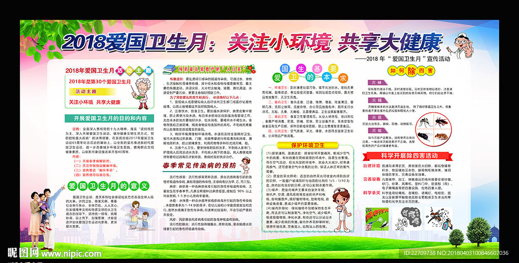 2018爱国卫生月宣传栏