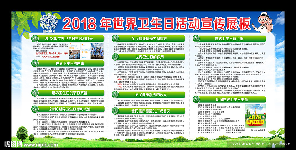 2018年世界卫生日宣传展板