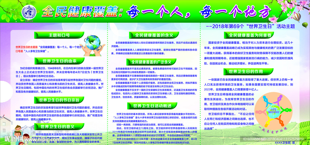 世界卫生日展板