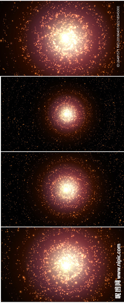金色粒子光效环形星空光点背景