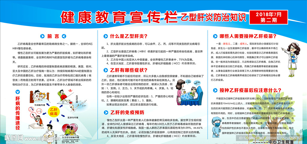 健康教育宣传栏 乙型肝炎
