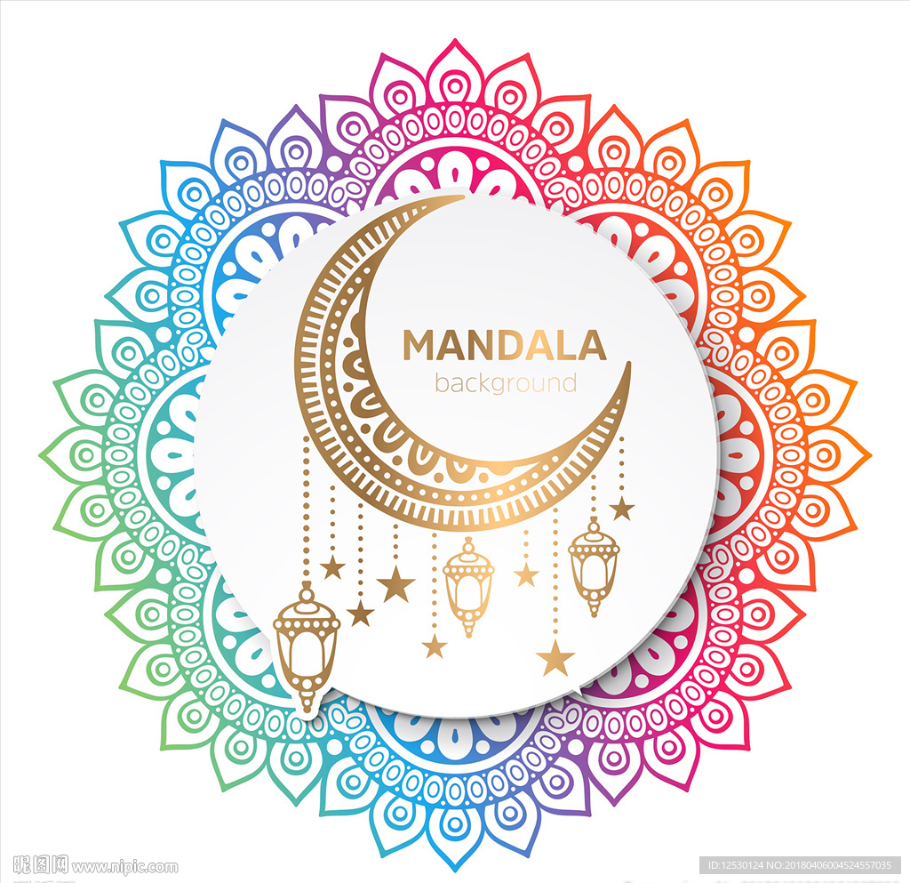 矢量曼陀罗花纹海报背景