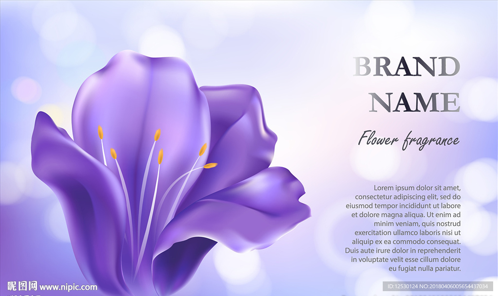 矢量紫色花朵郁金香广告美容化妆