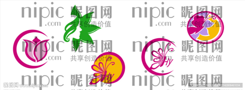 蝴蝶头像花设计图案