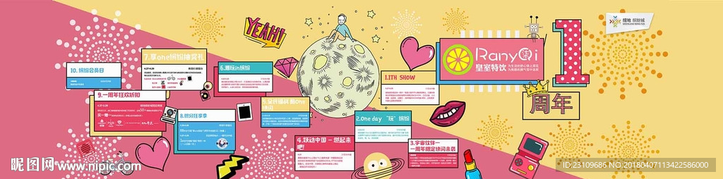 周年卡通背景墙