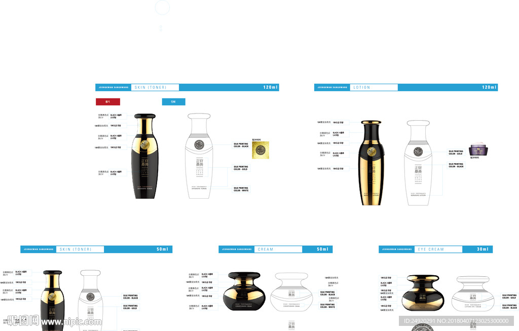 韩国风蘑菇瓶整套护肤设计