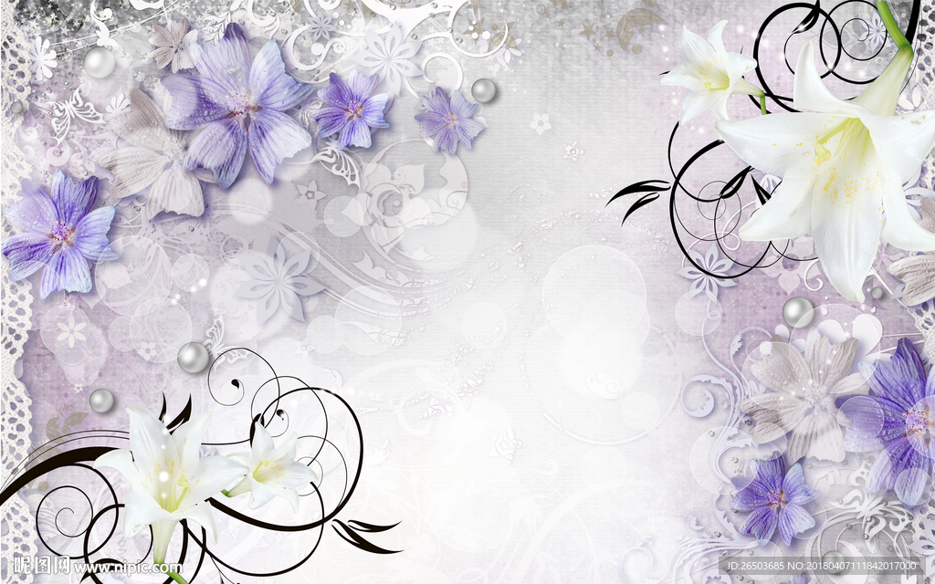 紫色钻石高档背景墙