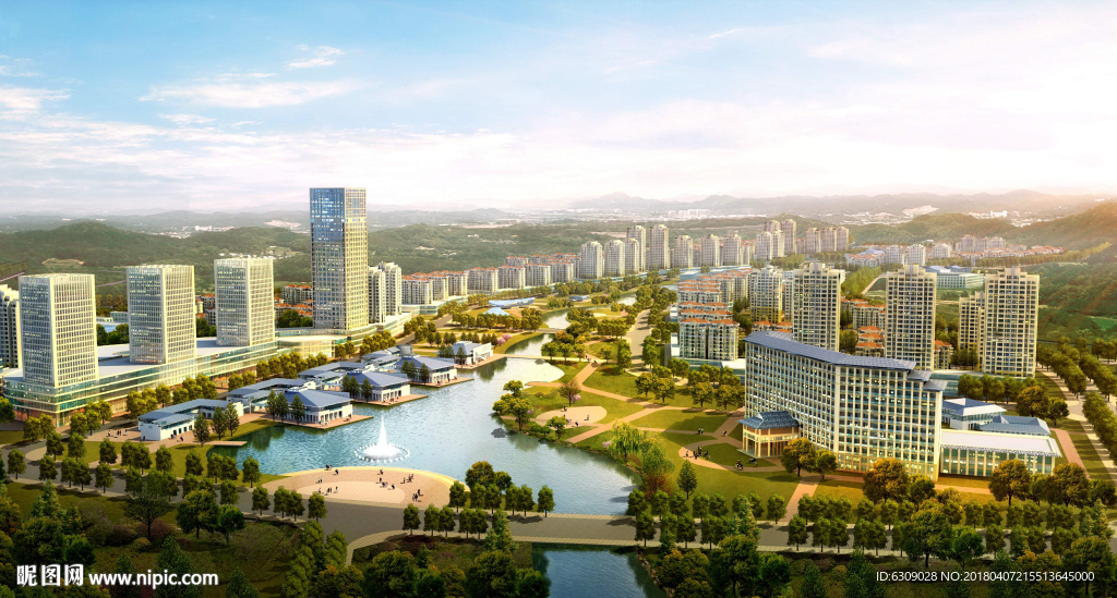 规划鸟瞰图效果图