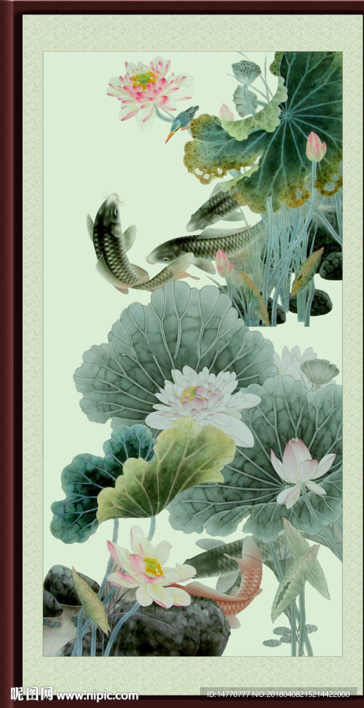竖幅荷花