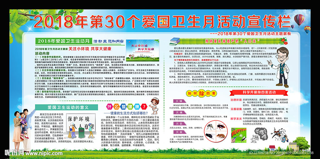 爱国卫生月宣传展板