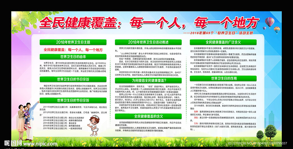 2018年世界卫生日宣传展板