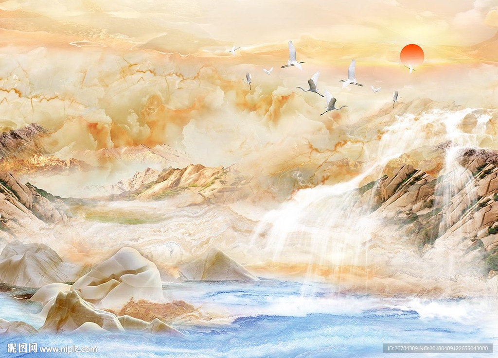 大理石仙鹤  海水
